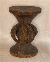 African Carved Stand and (2) Standing Figures