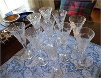 5 Pairs of Waterford Crystal Champagne Glasses