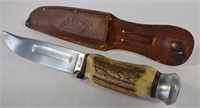 German A & K Solingen Stag Handle Knife w/ Sheath