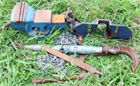 Lot of assorted items w/ vise