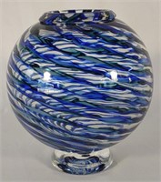 Kenny Pieper Signed Art Glass Ripple Vase
