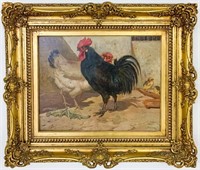 Rooster, Hen, Chick Painting