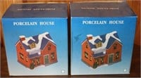 2 pc. Porcelain Lighted Houses in Box