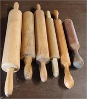 6 pc. lot Antique Wood Rolling Pins