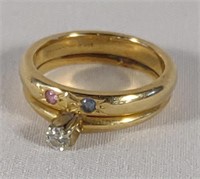 14K Gold Diamond Birthstone Ring (sz. 5.25)