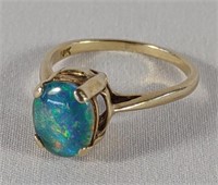 Opal Triplet 10K Gold Ring (Sz 8)