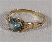 10K Gold Ostby Barton Blue Zircon Ring
