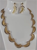 14K Gold Earrings & Rolled Gold Necklace Set