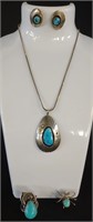 Turquoise & Sterling Native American Suite Set
