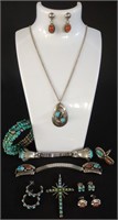 Native American Turquoise & Sterling Suite