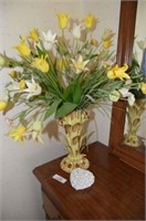 Decorator Vase of Flowers & Contents of Dresser