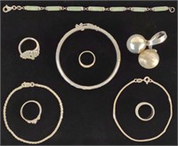 Vintage Sterling Silver Bracelets, Bangle & Rings