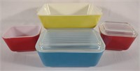 4 pc Pyrex Primary Colors Refrigerator Dishes