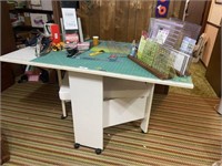 Folding Craft Table & Contents
