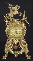 Ornate Cast Metal Pendulum Mantle Clock (Works)