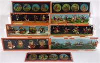 9 Antique Magic Lantern Slides