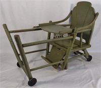 Antique Converting High Chair / Stroller