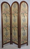 Vintage Embroidered Privacy Screen / Room Divider