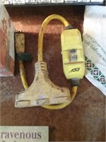 Yellow electric outlet power cord