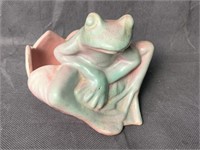 Niloak American Pottery Frog and Lily Planter, Vtg