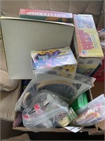 Box of toys and board games
