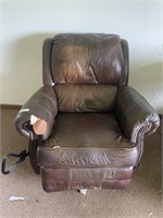 Leather recliner some damage