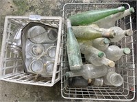 2 boxes of glass jars and bottle