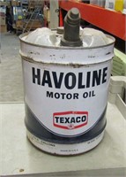 Vintage 5 Gallon Havoline Oil Can