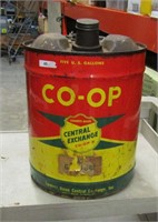 Vintage 5 Gallon Co-Op Central Exchange Oil Can