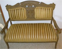 Antique Eastlake Settee w/ Striped Upholstery