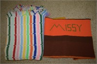 (2) Vtg Afghan Quilts w/ Striped & "Missy"