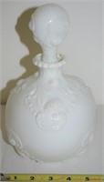 Victorian Embossed Milk Glass Dresser Bottle