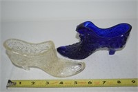 Cobalt Glass Cat in a Shoe + Daisy & Button Boot