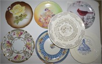 (7) Porcelain Plates w/ Bavaria Handled Roses
