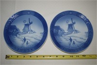 2-1963 Royal Copenhagen Kai Lange WIndmill Plates