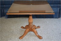 Vintage Small #4025 Maple & Glasstop Accent Table