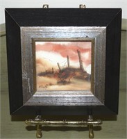 Kit Shoop Signed Orig Watercolor Mini Framed Art