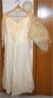 Antique Handmade Wedding Dress w/ Veil - Gorgeous!