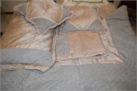 Grey Quilted Paisley Bedding Set 84 x 100 Comfortr