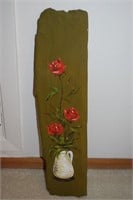 24" Long Handpainted Roses on Driftwood Art