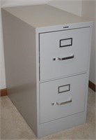 Hon 2-Drawer Grey Metal File Cabinet 26" deep x