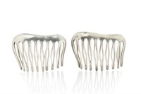 PAIR OF TIFFANY & CO SILVER HAIR COMBS, 46g
