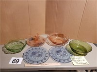 COLORED GLASS SERVING ITEMS