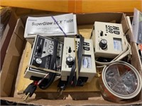BOX OF CHARGERS ETC