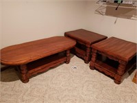 2 END TABLES 24X30X20H COFFEE TABLE 56X24X17H