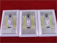 3 Light Switch Mounting LEDs with Batteries