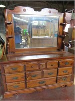 Real Wood Dresser with Mirror 2 PC. 62x72x18"