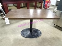 8X, 48"X25" SOLID WOOD TABLES W/ H.D. METAL BASE