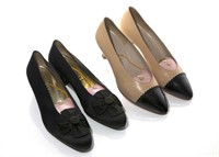 TWO PAIRS OF VINTAGE CHANEL LADY'S DRESS SHOES