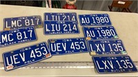 Vintage license plates pairs